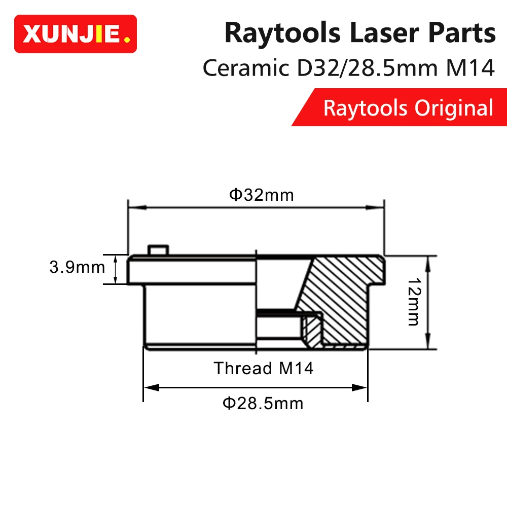 Ray tools original laser keramik dia.32mm m14 120274100b düsen halter für ray tools bt240s bm109 bm111 bm114s faserlaser teile