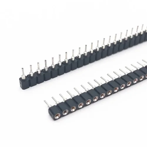 Imagen 2 del producto 20 piezas, 1x40P, 2,54mm, agujero redondo, macho, estaño, oro, hembra, cabezal de Pin, una sola fila, 0,1 "", PCB rompible, IC, enchufe de Transistor de cristal