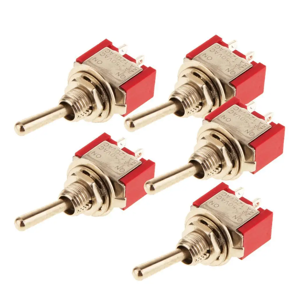 5 x On/Off Mini Miniature Toggle Switch Car Dash Dashboard SPST 2Pin Sales