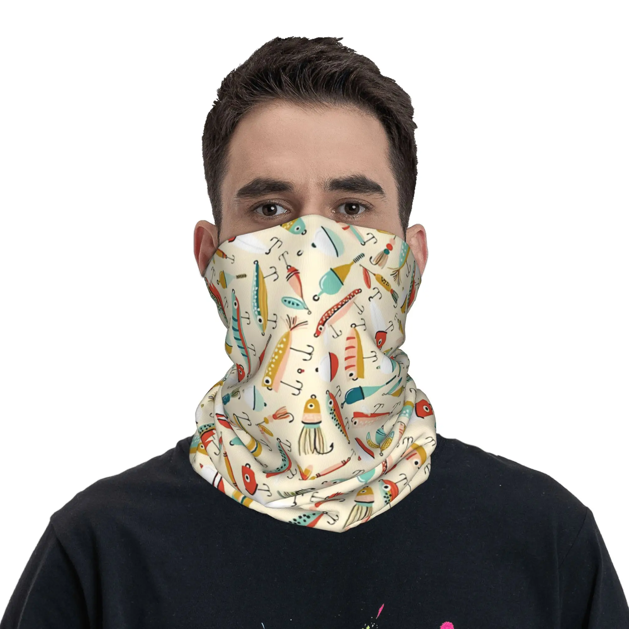 

Fishing Lures Bandana Cool Bicycle Mask Hiking Camping Dustproof Balaclava Pattern Seamless Soft Face Masks