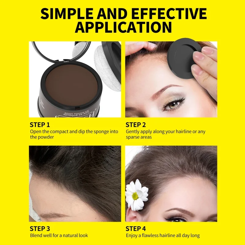 مسحوق خط الشعر، مسحوق الظل الكنتوري، مسحوق الجذر الذي يعمل باللمس، طبيعي فوري مقاوم للماء، تغطية خافي عيوب البشرة #3