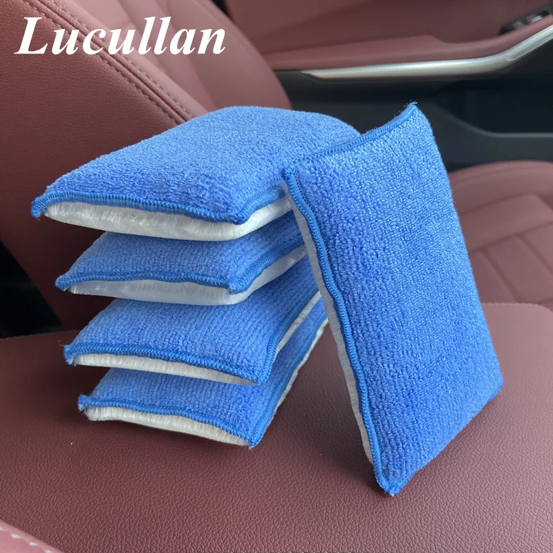 Lucullan Double Side Use Leather,Plastic,Vinyl and Upholstery Cleaning Applicators Car Detailing Interior Scrubbing Sponge