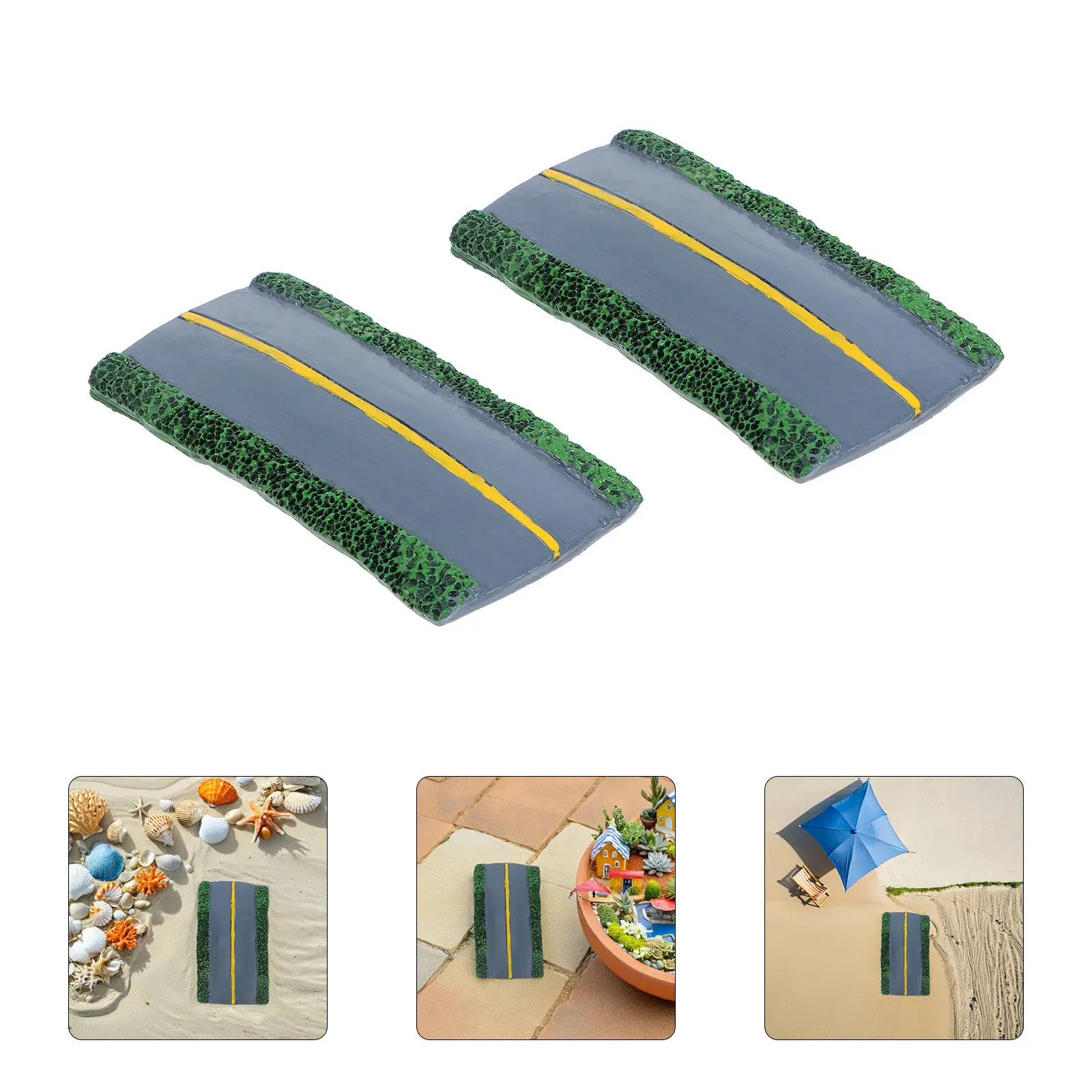 5Pcs Miniature Highway Resin Roadway Sand Table Train Railway Landscape Diorama Architectural Scene Crafting Decoration