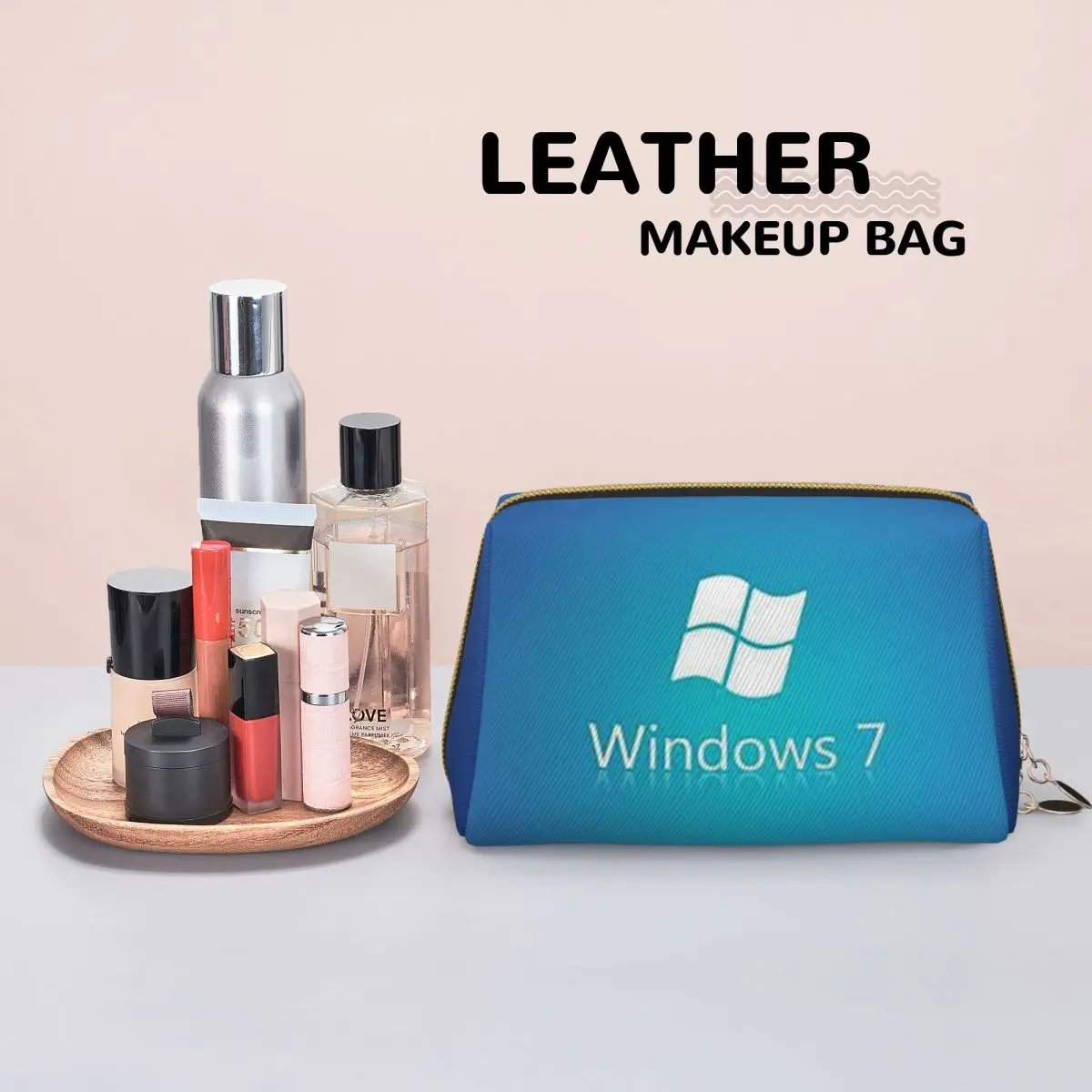 Windows XP Women Cosmetic Bags Travel Makeup Organizer Pouch Toiletry Storage Dopp Kit Box