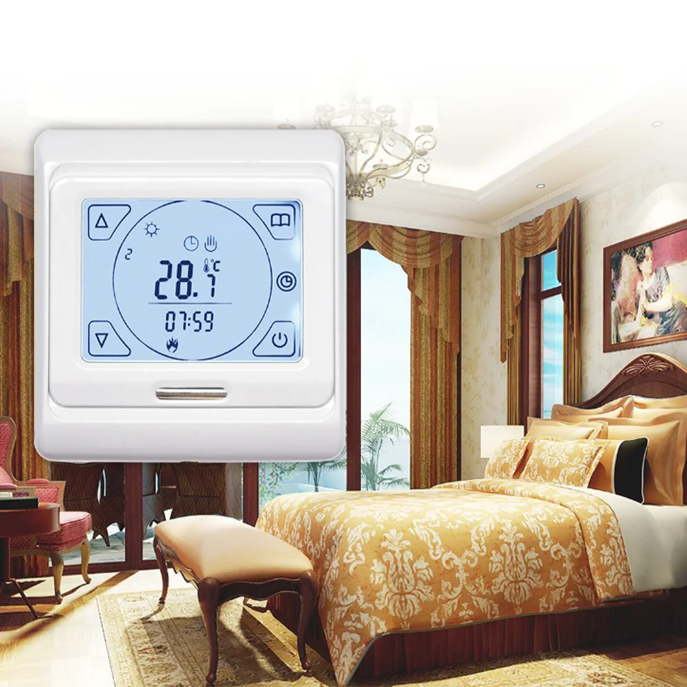 

Smart Thermostat for Electric Underfloor Heating with Touchscreen Control and Dual Sensor Temperature Management