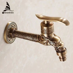 Bidcock-grifo de bronce antiguo tallado con Dragón, accesorio para baño, fregona, lavadora, exterior, para jardín, WF-18654