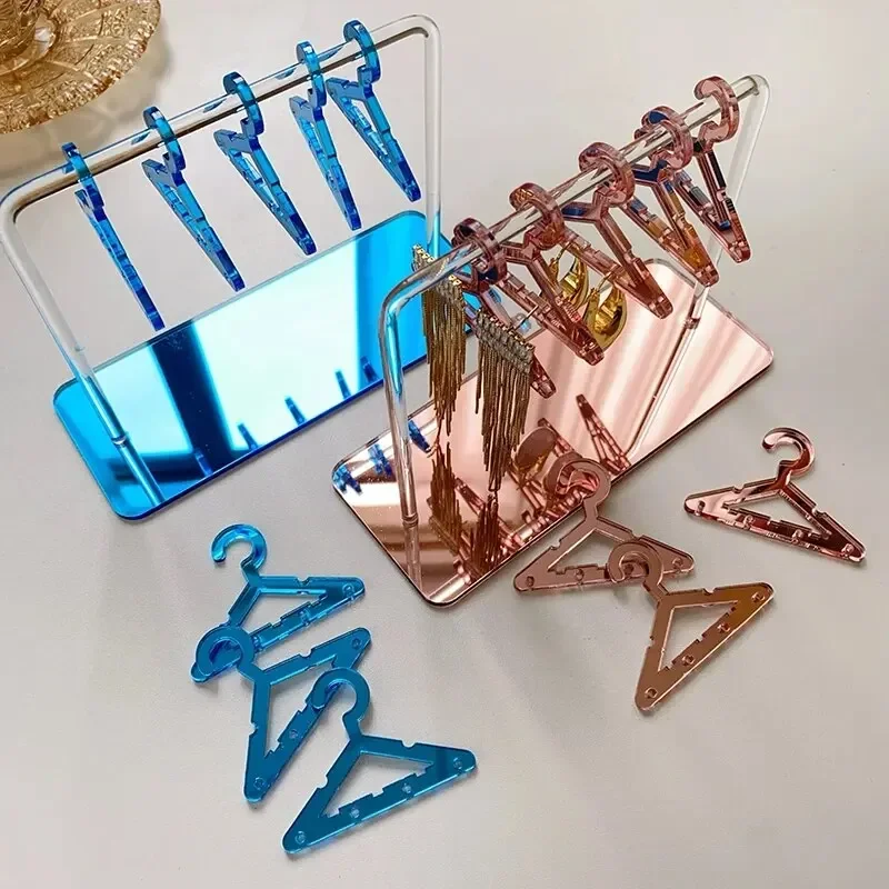 8Pcs Hangers Creative Earring Display Clear Acrylic Organizer Stand Showcase Ear Stud Hanger Shape Tabletop Jewelry Storage Rack