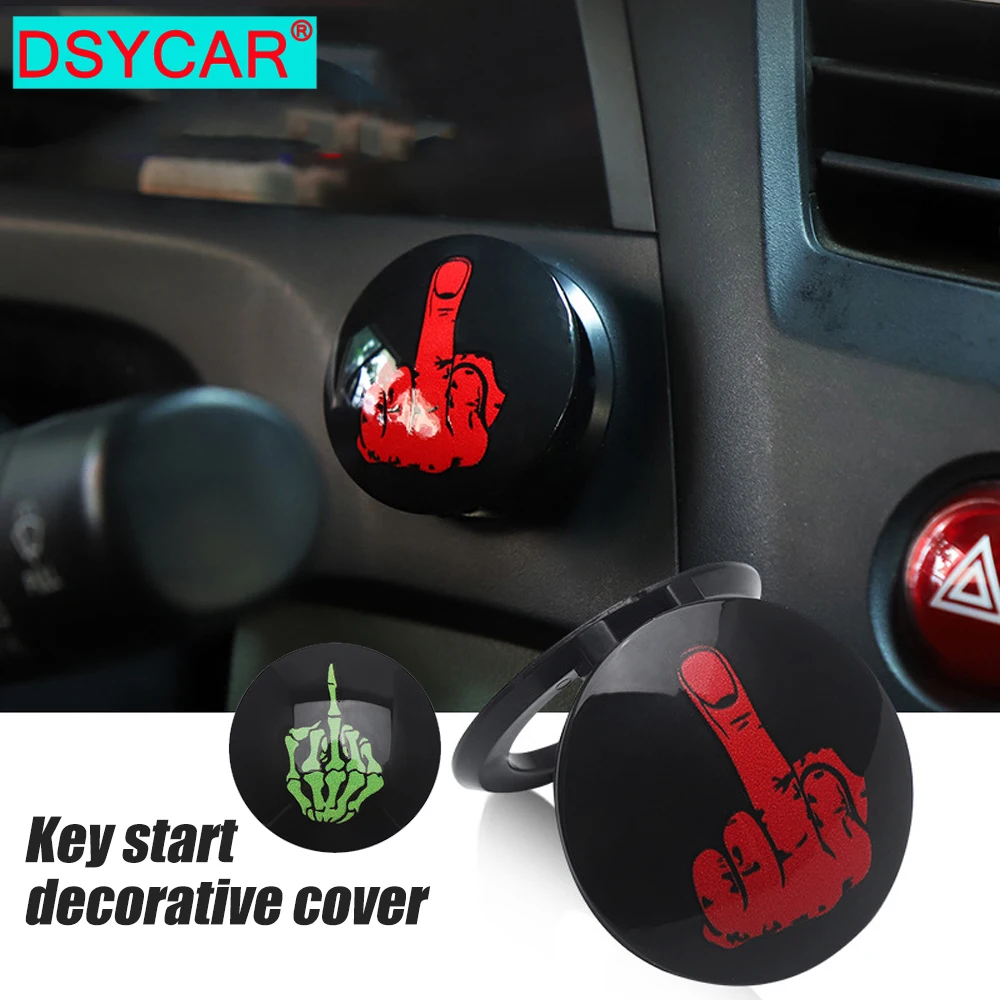 

DSYCAR 1Pcs Car Push to Start Button Cover Accessories, Car Engine Start Stop Button Cover, Car Decoration Interior Sticker