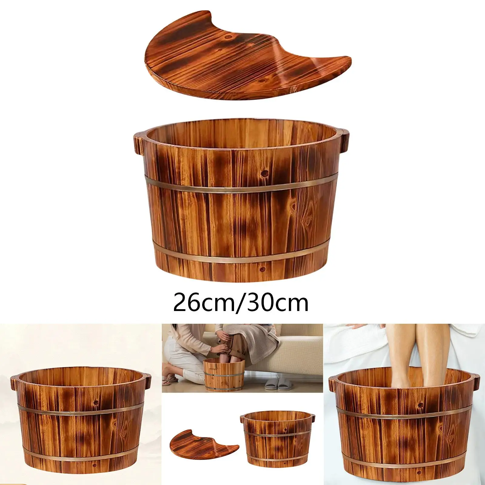 Barile per pedicure con piedini per lavabo in legno per uso domestico in camera da letto da viaggio