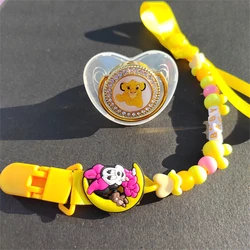 [1 Set ] Hot Sale English Letters Name Personalized Dummy Holder with BPA Free Luxury Fancy Dummies with Rhinestones Pink Silver