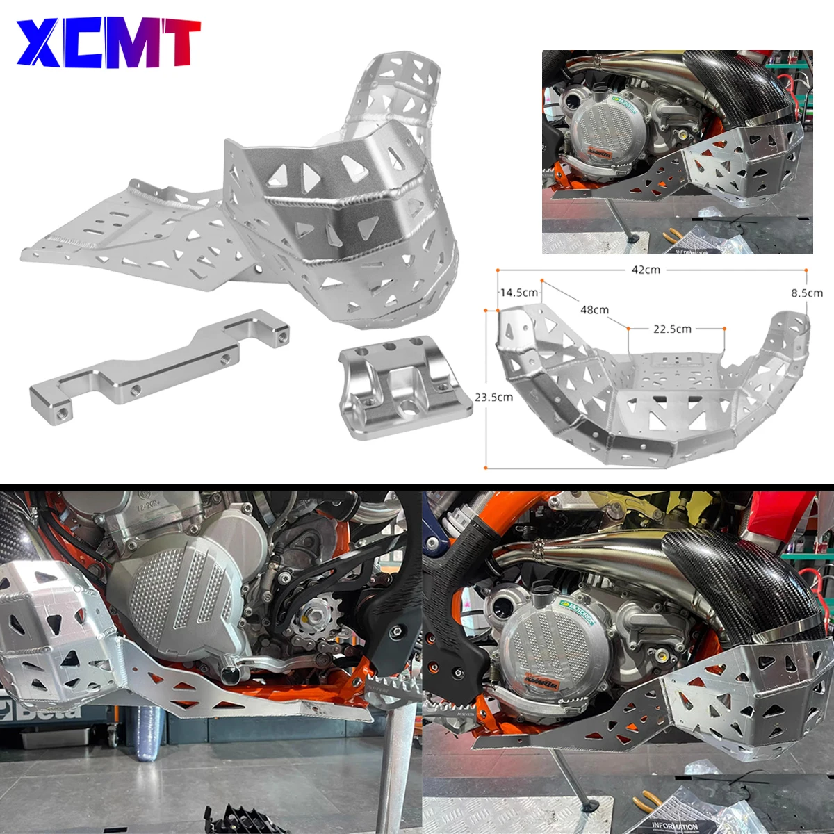 

Motorcycle Aluminum alloy Engine Protection Cover Chassis Guard Skid Plate Frame Protector For KTM EXC250 EXC300 2020-2023 2024