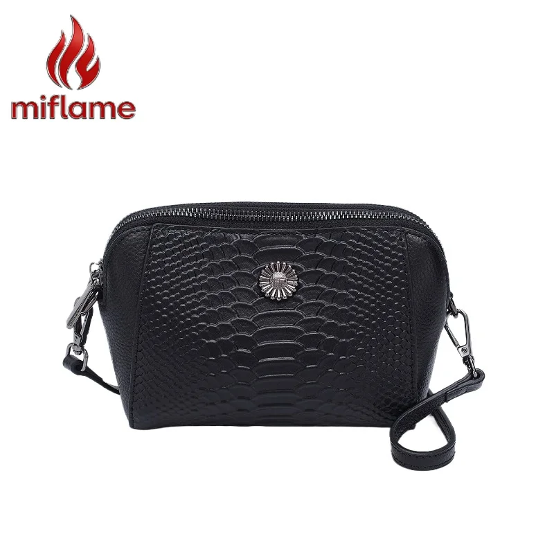 

Vintage Croc Embossed Patent Leather Crossbody Bag Multi Compartment Shoulder Purse Casual Evening Handbag