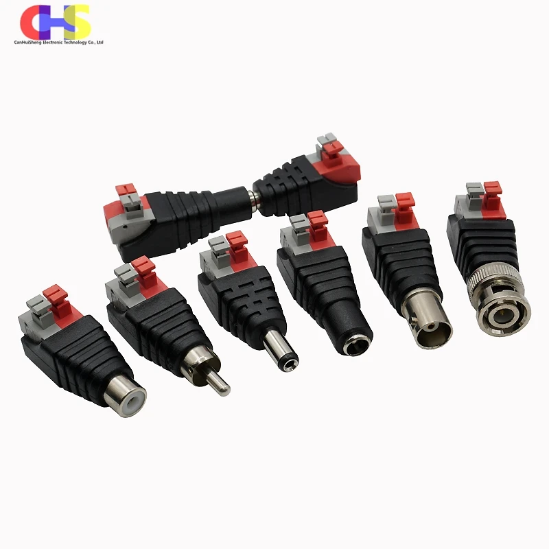 5pcs Press Type DC Power Plug Q9 BNC RCA Adapter connecting terminal For AV Audio Video CCTV Camera Speaker Wire Cable Connector