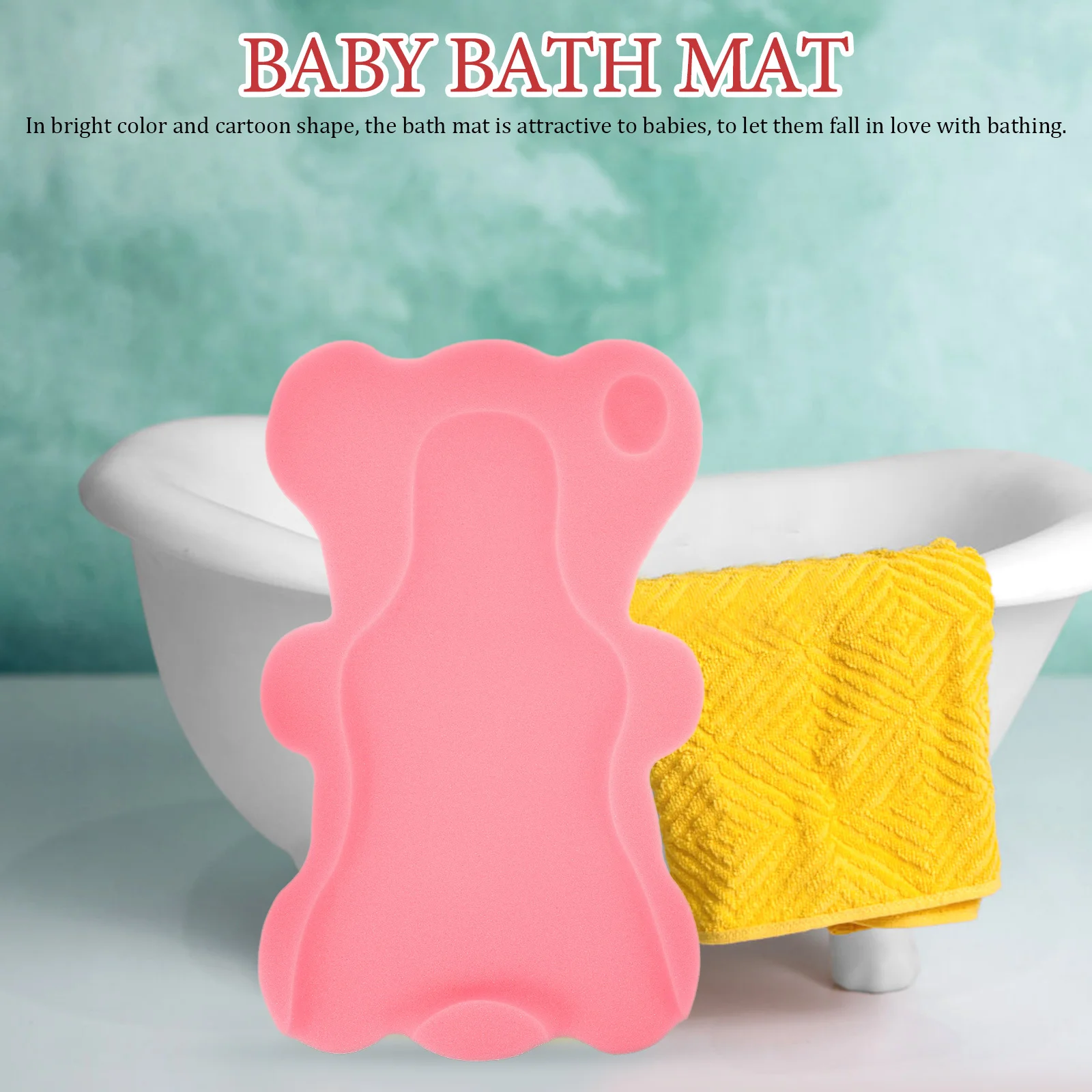 

Baby Bath Mat Infant Non-Slip Sponge Cushion Soft PU Material Newborn Toddler Bath Support Infant Sponge Cushion