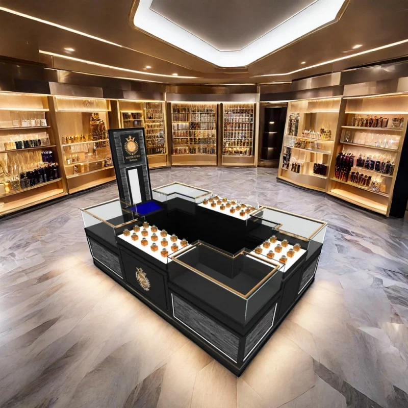 Quiosco de alta gama personalizado, muebles de aromaterapia, escaparate de tienda de perfumes al por menor, centro comercial, diseño de quiosco de exhibición de Perfume