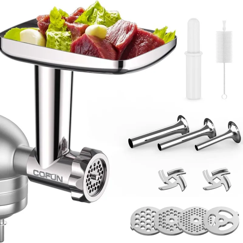 For Kitchenaid 4.5qt 5qt 6qt Stand Mixer Metal Food Grinder Attachment Slicer And Shredder Meat Sausage Stuffer Tubes Chef parts