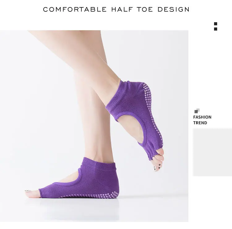 Frauen Fünf Zehen rückenfreie Pilates Socken rutschfeste Fitness Workout Yoga Socken Damen atmungsaktive Sport Ballett Tanz Hausschuhe für Fitnessstudio – Detail 9