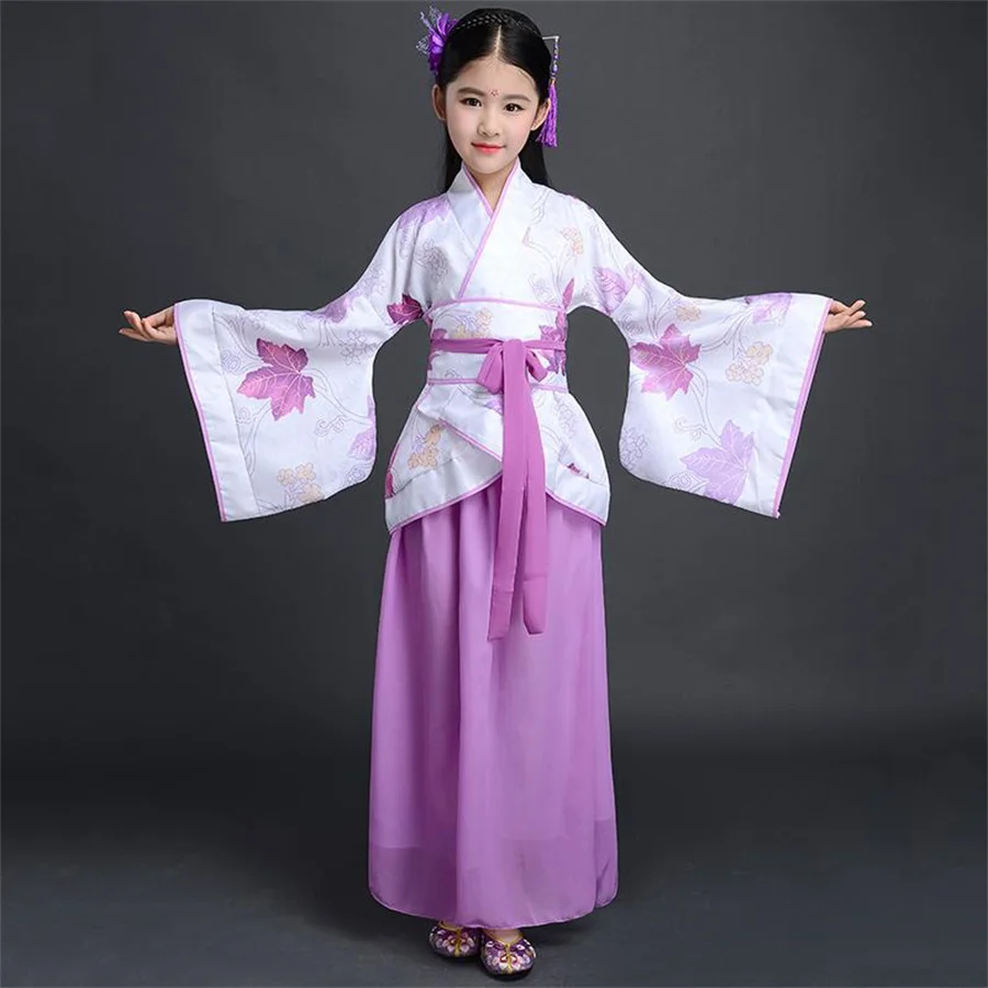 Vestido chino antiguo para niñas, Kimono tradicional étnico, disfraz de baile de Coro, estilo Yukata japonés