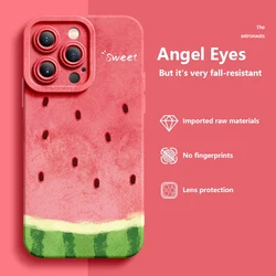 Deluxe Case For iphone 15 14 13 12 11 Pro Max X XR Xs Silicone Advanced Cell Phone Protective Cover  Summer Watermelon