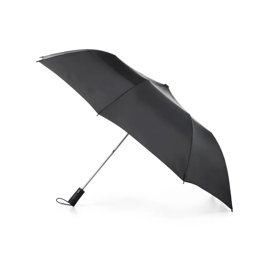 Paraguas de Golf con Apertura Automática y Ventilación, con Protección Solar, Negro, Hecho con Material Reciclado