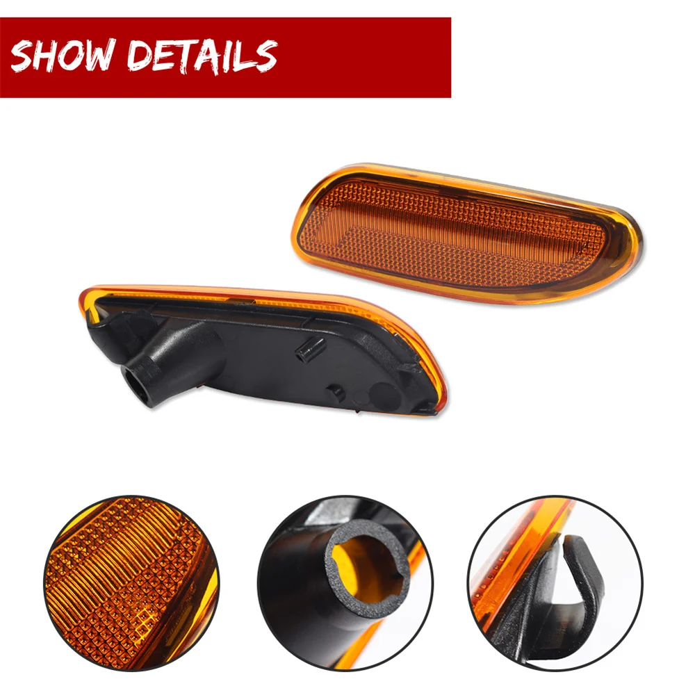 Front Fender Side Marker Parking Light Cover Shells For Mercedes Benz C230 C240 C280 C320 C350 C32 AMG No Bulb Car Accessories