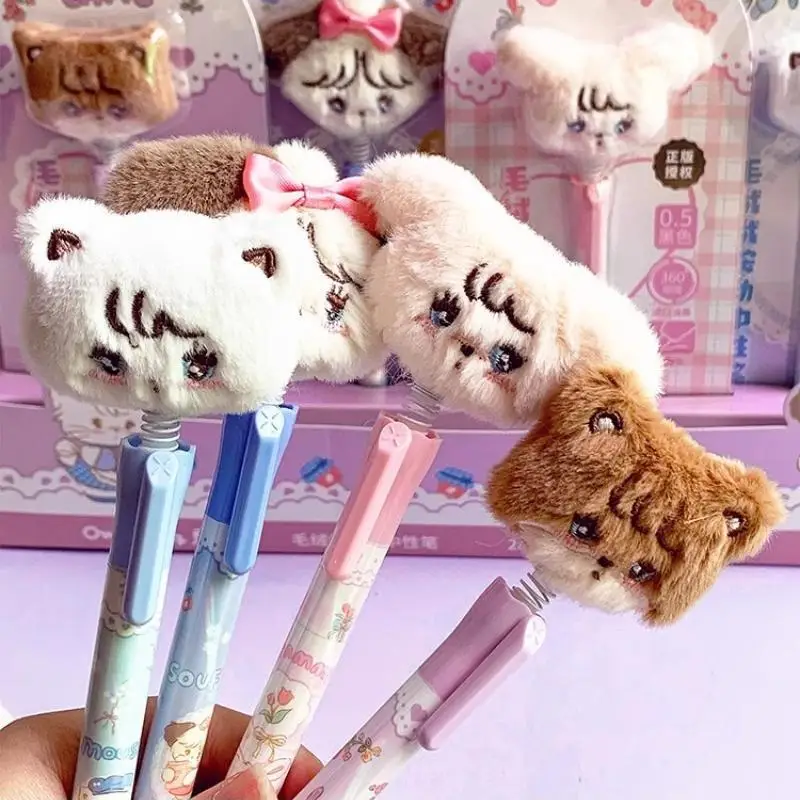 New Mikko Plush Gel Pen Creative Cartoon Pen Kawaii 0.5mm Black By Writing Independent Packaging Student Stationery Wholesale