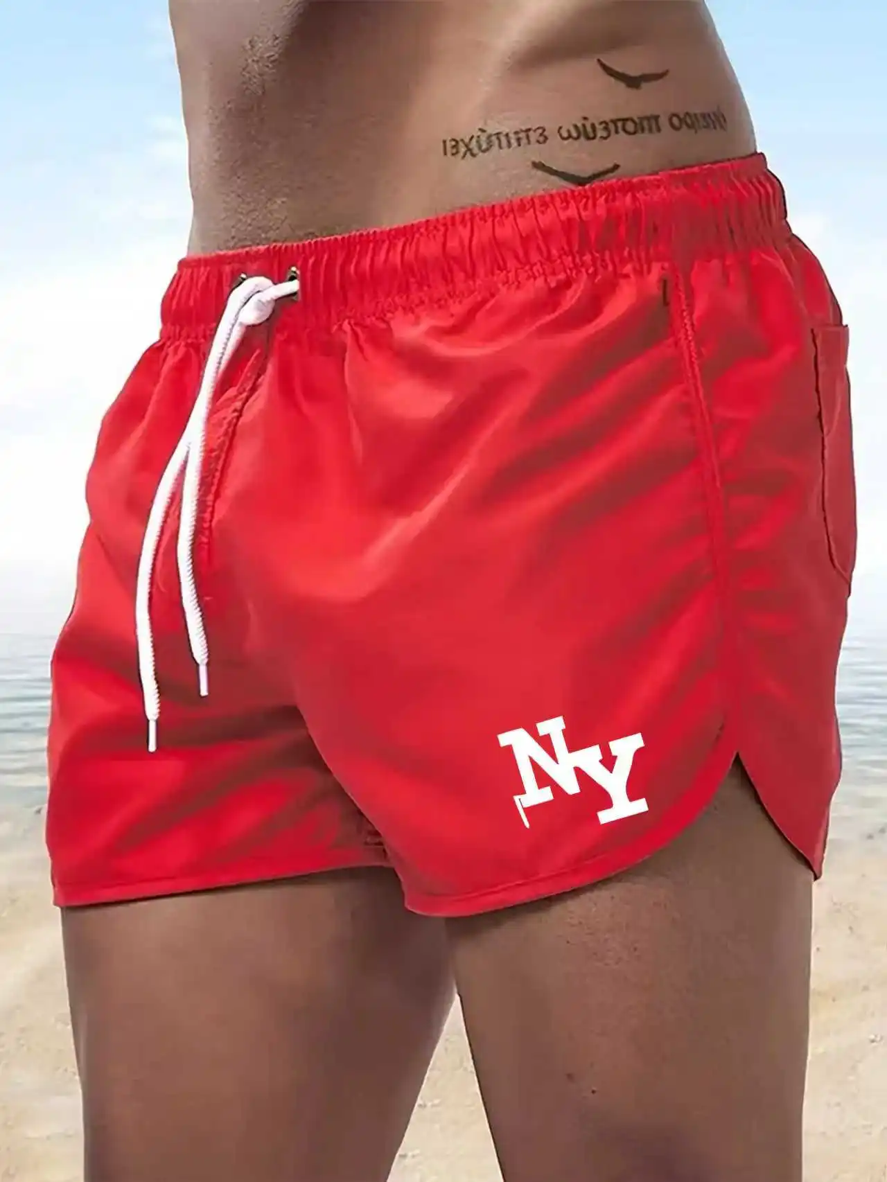 

Men's Surfing Beach Shorts NY Letter Print Simple Fashionable Swimwear Suitable for Beach Swimming