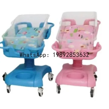 عربة أطفال قابلة للإمالة والرفع والمتحركة مع تغذية مضادة للاختناق وسرير أطفال بعجلات صامتة #4