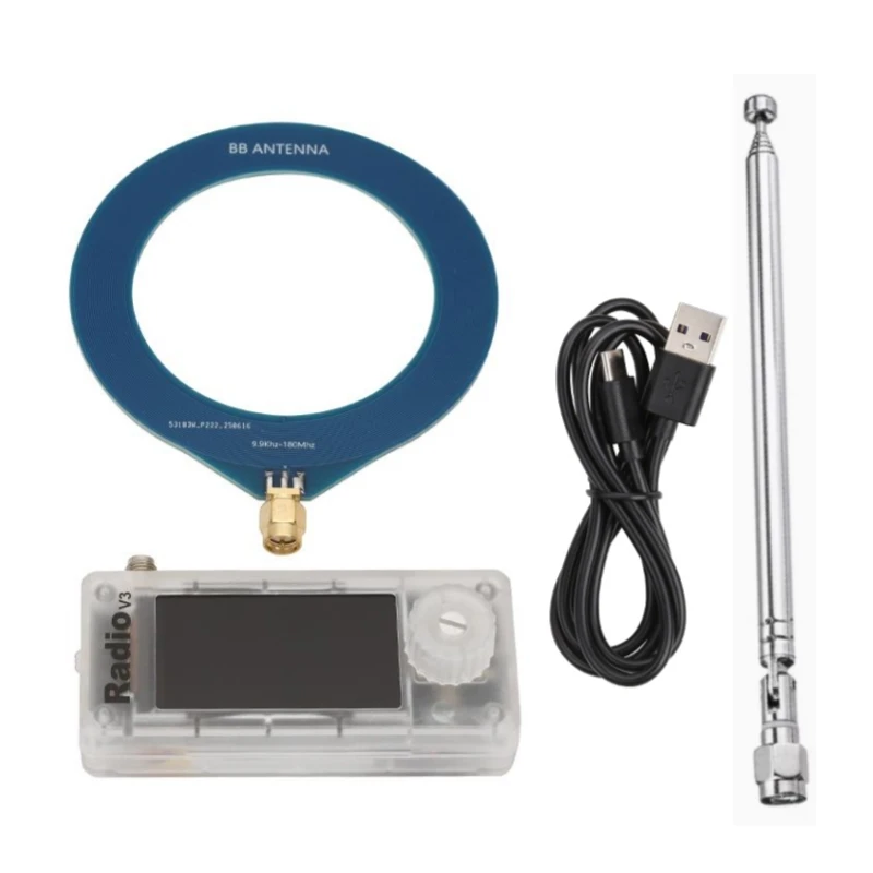 واضح ABS حالة ATS mini V3 SI4732 راديو صغير جيب راديو LSB USB AM FM ESP32 جميع الفرقة راديو استقبال Hi-Z مضخم ضوت سماعات الأذن