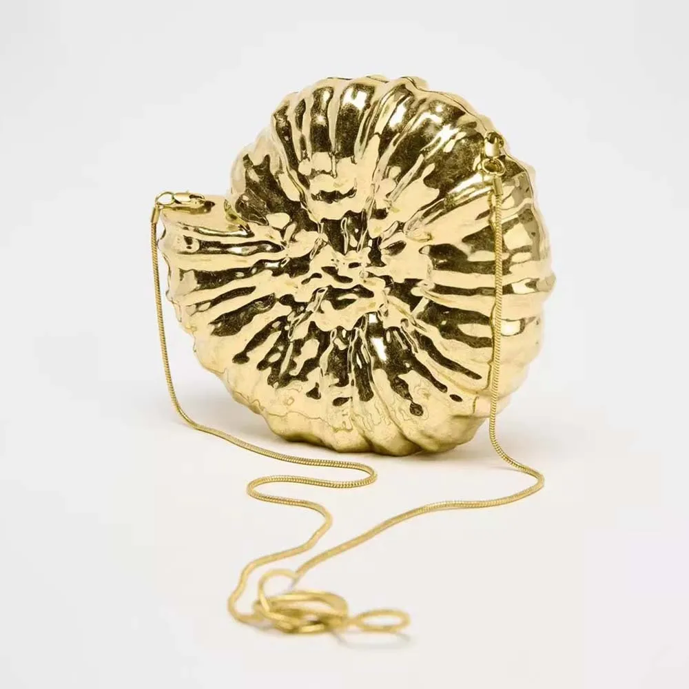 

Женская сумка через плечо и кошелек, вечерняя женская пляжная сумочка, оригинальная ракушка, акриловая коробка в форме улитки, клатчи