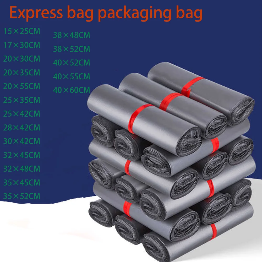 100Pc Brand New Express Bag Packaging Bag 15x25-40x60cm Silver/Black Self-Adhesive Waterproof Bag Mailing Envelope Clothing Sack