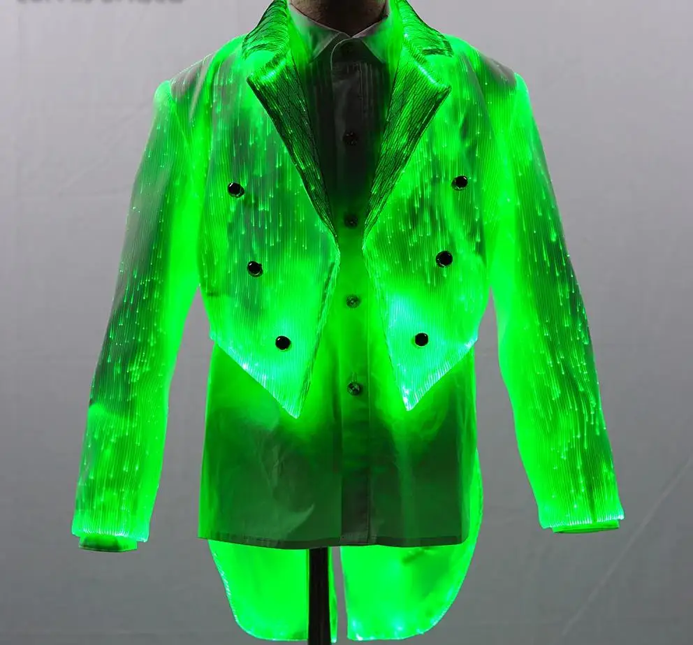 

Kid's Optional Colors Luminous Suit Formal Tuxedo with Tail Boy's Light Up Blazer Wedding Party Show Performance Costume