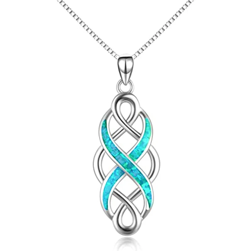 Huitan Twist Design Finger acht Form Frauen Anhänger Halskette Silber Farbe Box Kette grün Emaille Phantasie Halskette Party Schmuck