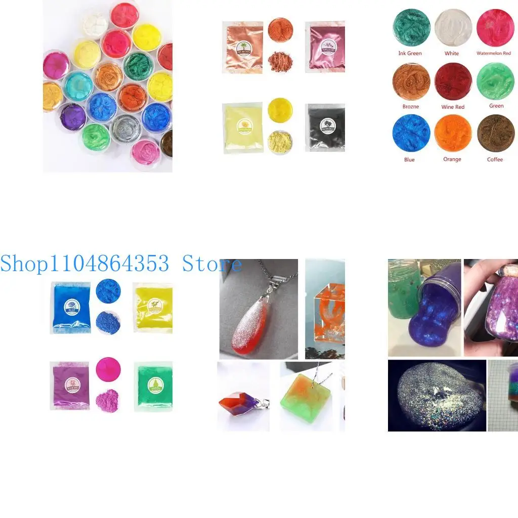 

652F 1 Set Handmade Cosmetic Grade Pearlescent Natural Mica Mineral Powder Epoxy Resin Dye Pearl Pigment for DIY Soap