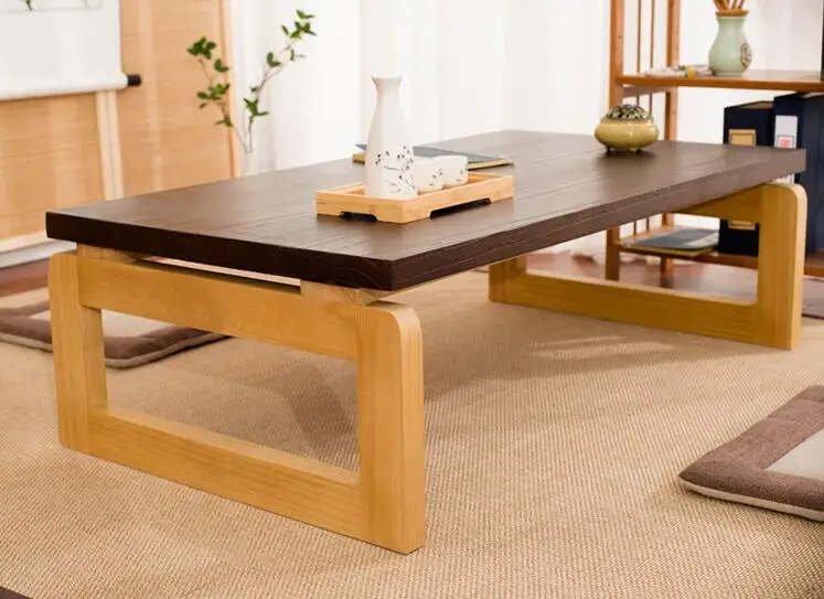 Mesa de centro de estilo moderno con patas de madera, mesa rectangular plegable de 110/120cm, mesa de té de madera multifunción para sala de estar, mesa de cóctel