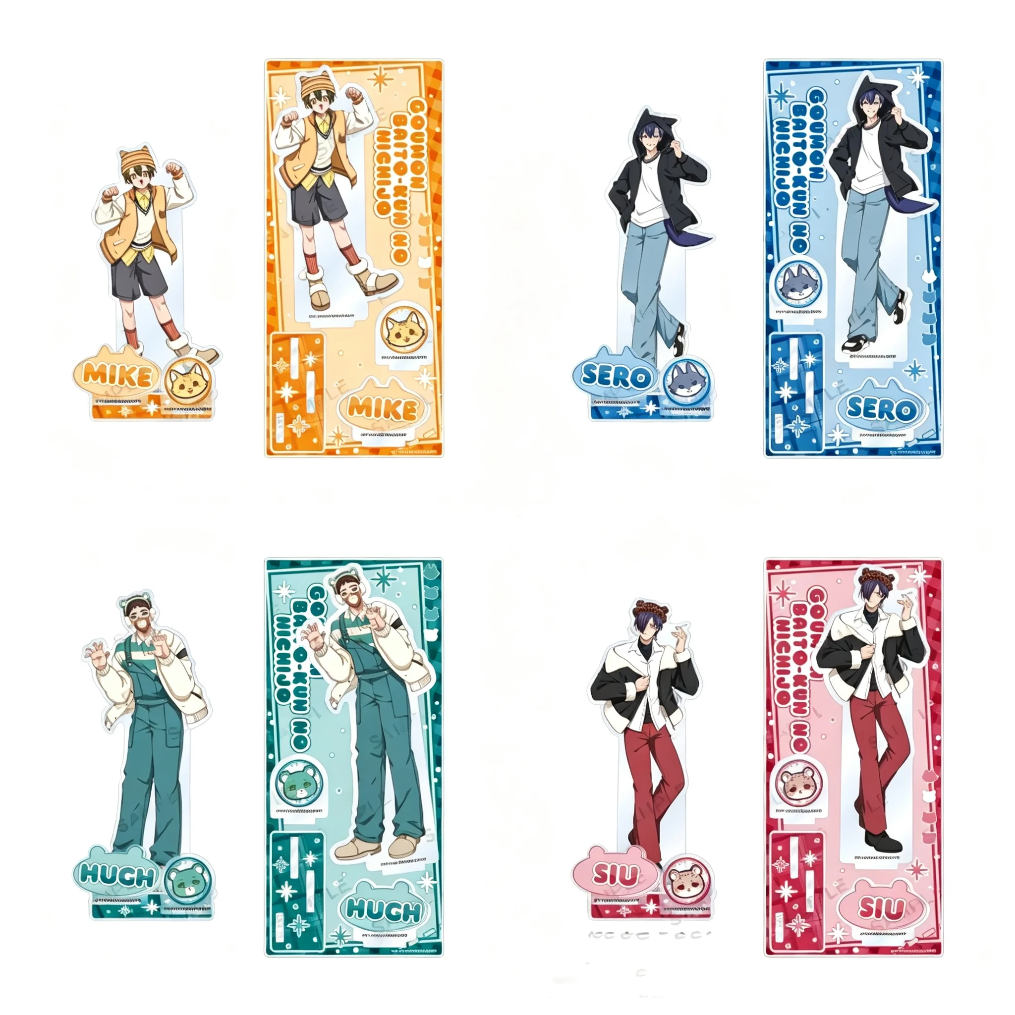 Anime Goumon Baito-kun no Nichijou Cat-shaped Collection Mike Acrylic Stand Model Plate Keychains Desktop Ornament