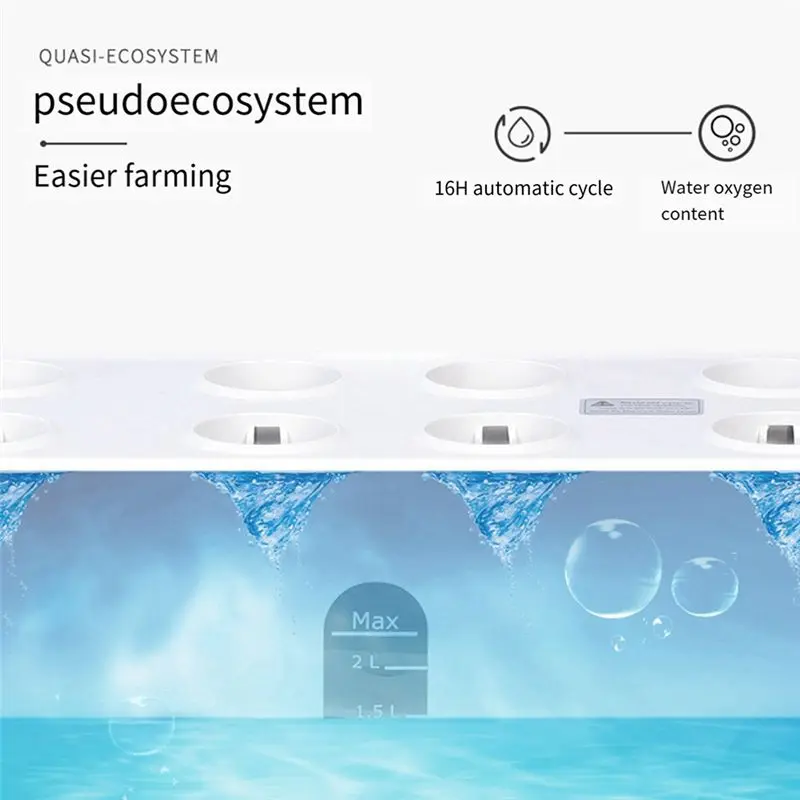 AC62-Indoor Garden Hydroponics Growing System 10 Pods Plant Germination Kit With LED Grow Light Garden Kit EU Plug