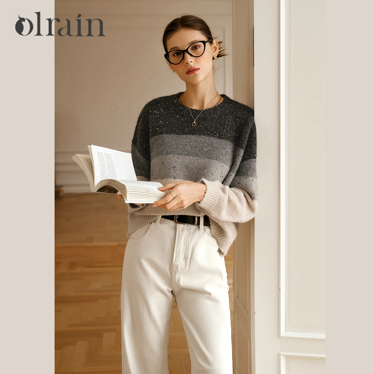 

OLrain Women's Pullover Sweaters 2025 Autumn Winter New in O-neck Loose Fit Jumpers Fashion Knitted Female Clothes O56DE95365