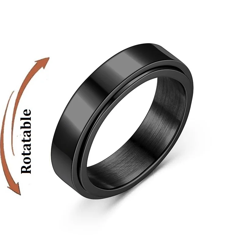 Anti Stress Angst Fidget Spinner Paar Ringe Für Liebhaber Rotierenden Edelstahl Hochzeit Band Knuckle Ringe Schmuck Anillo