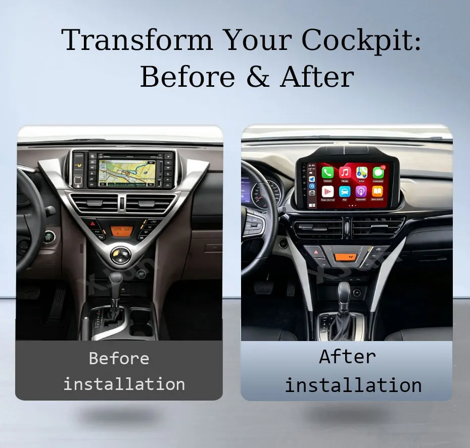 Car Stereo IPS HD Touch Screen Wireless CarPlay GPS Navi BT WiFi DSP Player Head Kit 9