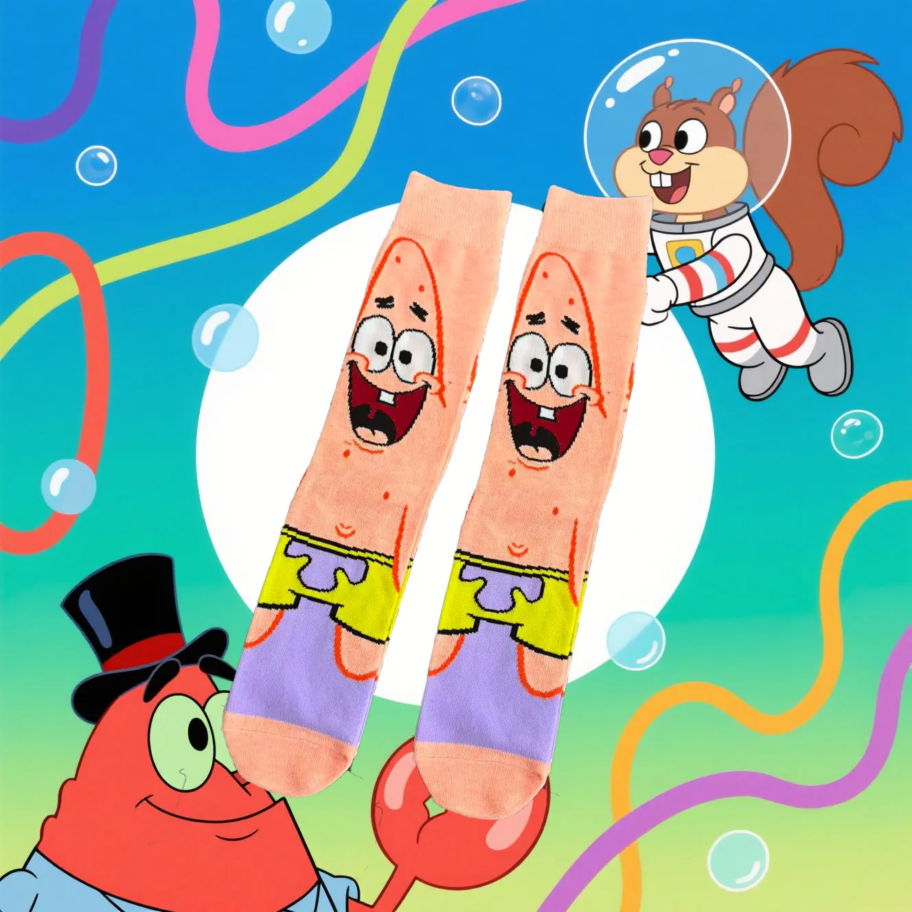 男性と女性用の漫画のかわいいニット太ももハイソックス1/5足