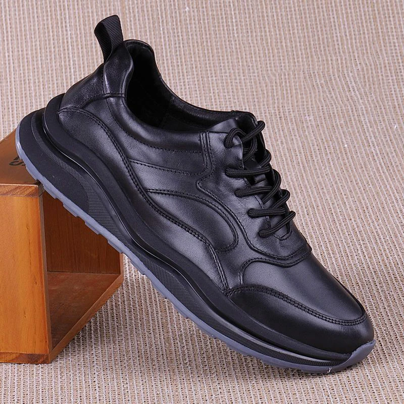 Genuine Leather Shoes Men Walking Athletic Casual Soft Cowhide Sneakers Outdoor Famous New Classic Brand Imported Sports Running