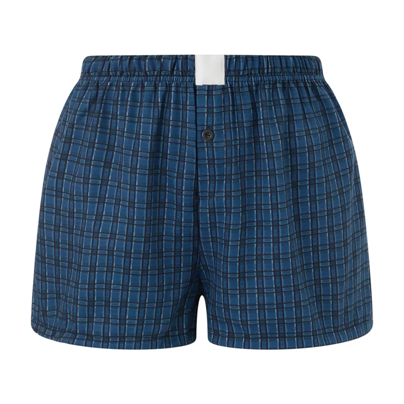 Pantaloncini da pigiama Y2k da donna boxer con Micro bottoni elastico in vita pantaloni da Pj carini pantaloncini da spiaggia estivi a quadri estivi 2024