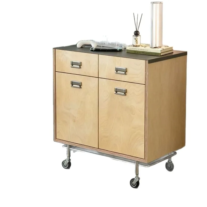 

Stainless Steel Bucket Cabinet Half Wall Coffee Machine Locker Console Locker Ocean Plate Wheeled Side Cabinet