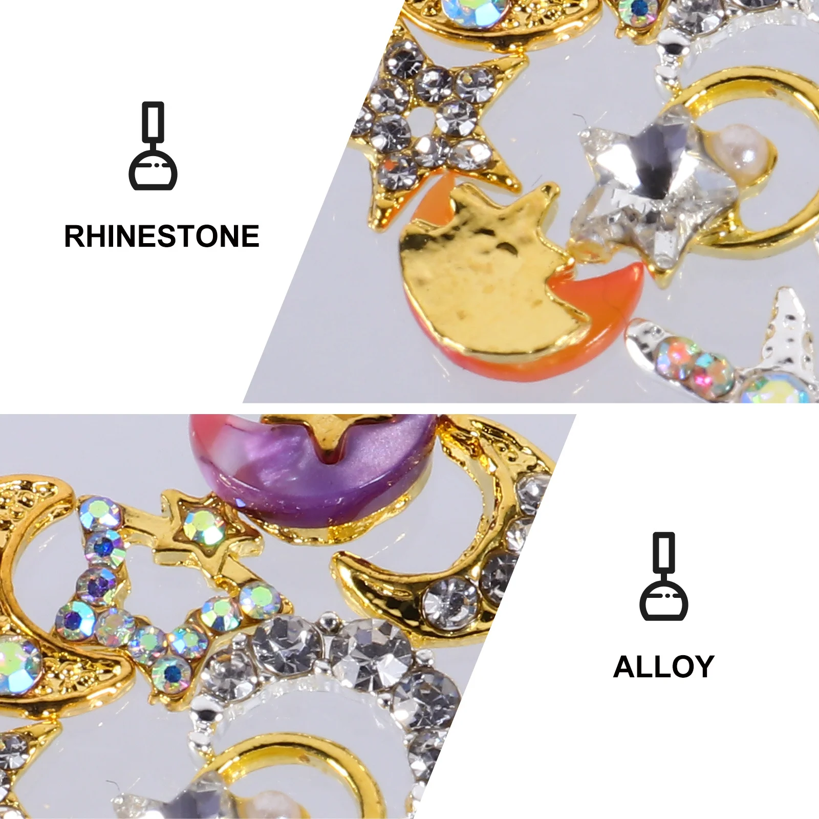 

12Pcs Nail Art Rhinestone Studs Crystal Decals for Nails Cellphones Laptops Crafts Nail Rhinestone Stickers Charm Decorations