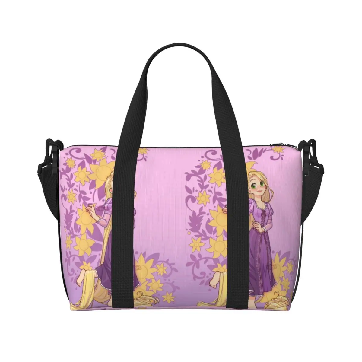 

Большая женская сумка-тоут «Принцесса Тэнгл» с мультяшным принтом, забавная сумка через плечо для покупок, пляжа, спортзала, путешествий