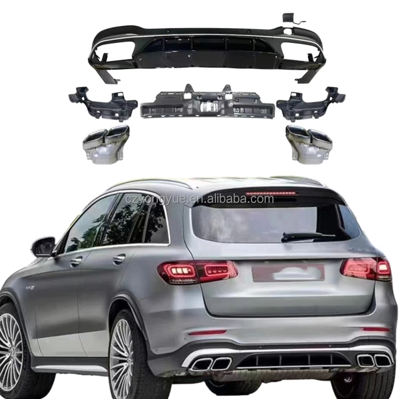 

Dream Garage Carbon Black Rear Bumper Diffuser Kits GLC 63 53 Rear Diffuser For Mercedes Benz GLC Coupe X253 63s 300 SUV 201