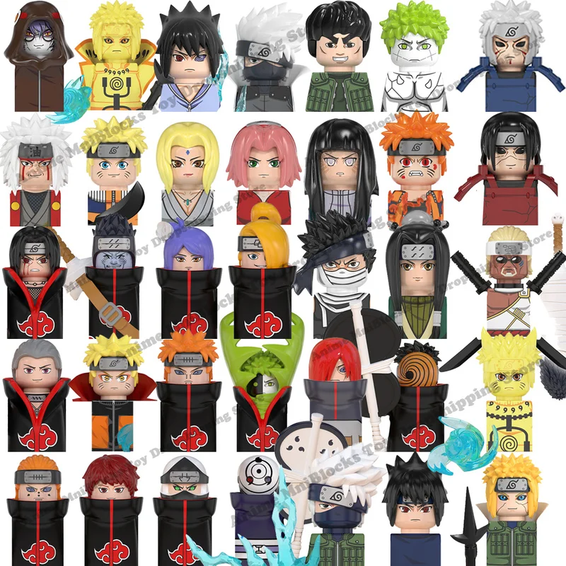 WM blocks 6105 6106 6107 6108 6109 Naruto anime brick mini action toy figures Akatsuki Madara Kakashi Jiraiya Obito Zetsu Zabuza