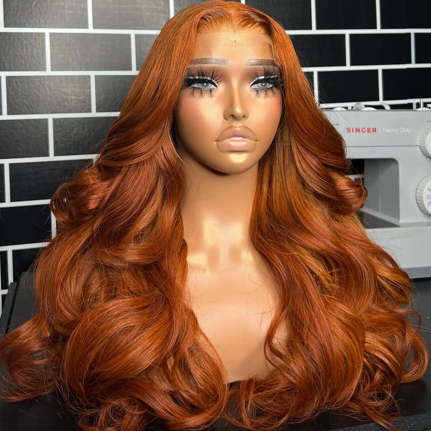 Orange ginger lace front wig human hair HD Transparent 13x4 lace frontal human hair wig 180% Preplucked colored human hair wigs