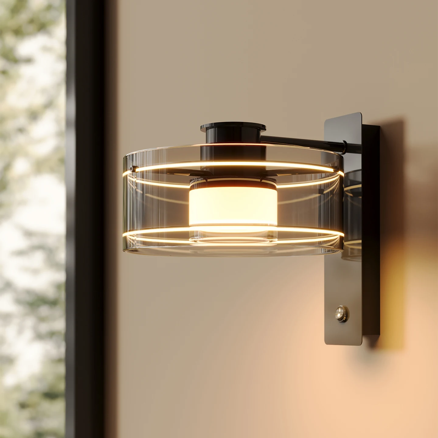 Nordic Glass Wall Lamp Bedside Cabinet Lighting Black Iron Wall Lights Modern Led Lights for Home Home Bedroom Decor Sconce